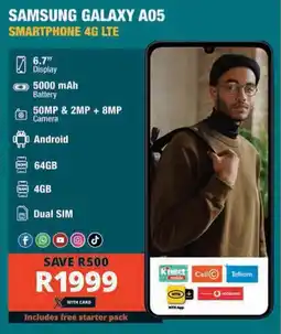 Checkers SAMSUNG GALAXY A05 SMARTPHONE 4G LTE offer