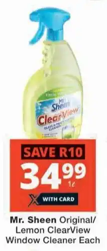 Checkers Mr. Sheen Original/ Lemon ClearView Window Cleaner Each offer