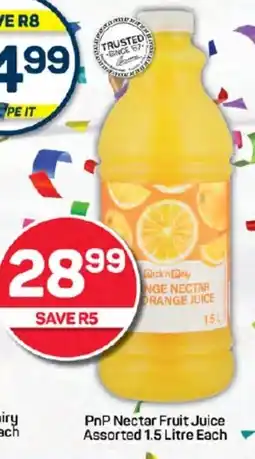 Pick n Pay Hypermarket PnP Nectar Fruit Juice Assorted 1.5 Litre Each offer