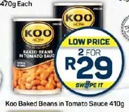 Pick n Pay Hypermarket Koo Baked Beans in Tomato Sauce 410g offer