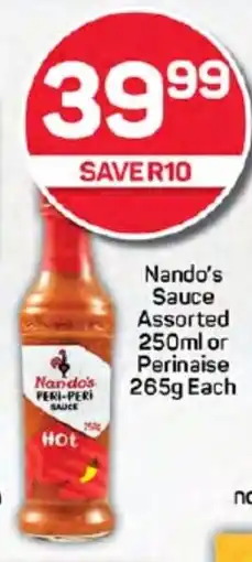 Pick n Pay Hypermarket Nando's Sauce Assorted 250ml or Perinaise 265g Each offer