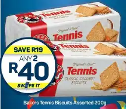 Pick n Pay Hypermarket Bakers Tennis Biscuits Assorted 200g offer