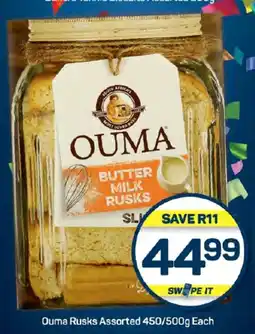 Pick n Pay Hypermarket Ouma Rusks Assorted 450/500g Each offer