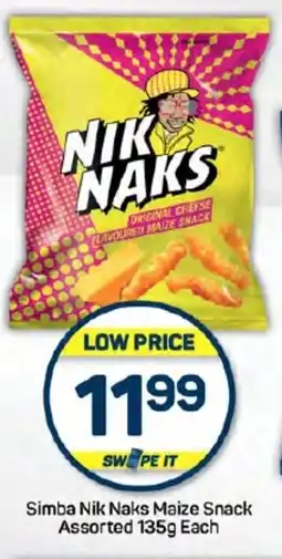 Pick n Pay Hypermarket Simba Nik Naks Maize Snack Assorted 135g Each offer