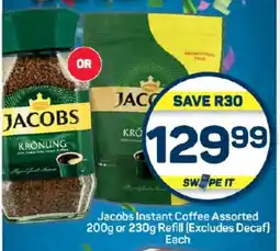 Pick n Pay Hypermarket Jacobs Instant Coffee Assorted 200g or 230g Refill (Excludes Decaf) Each offer