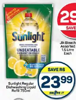 Pick n Pay Hypermarket Sunlight Regular Dishwashing Liquid Refill 750ml offer