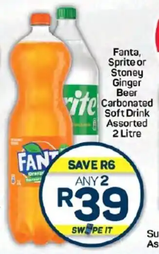 Pick n Pay Hypermarket Fanta, Sprite or Stoney Ginger Beer Carbonated Soft Drink Assorted offer