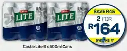 Pick n Pay Hypermarket Castle Lite 6 x 500ml Cans offer