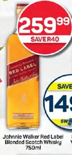 Johnnie Walker Red Label Blended Scotch Whisky 750ml