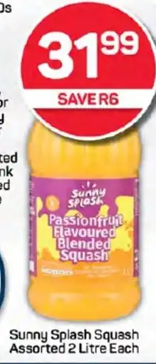 Sunny Splash Squash Assorted 2 Litre Each