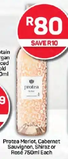 Protea Merlot, Cabernet Sauvignon, Shiraz or Rosé 750ml Each