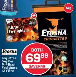 Pick n Pay Hypermarket Triquettes 5kg Plus PnP Braai Firelighters 12-Piece offer