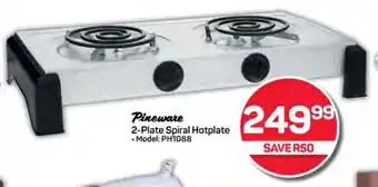 Pick n Pay Hypermarket Pineware 2-Plate Spiral Hotplate offer