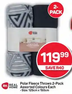 Pick n Pay Hypermarket Polar Fleece Throws 2-Pack Assorted Colours Each offer