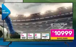 Game SAMSUNG 65" Crystal UHD 4K TV (CU7000) offer