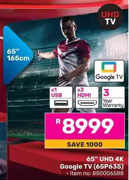 Game TCL 65" UHD 4K Google TV (65P635) offer