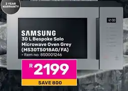 Game SAMSUNG 30 L Bespoke Solo Microwave Oven Grey (MS30T5018AG/FA) offer