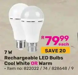 Game 7 W Rechargeable LED Bulbs Cool White OR Warm offer