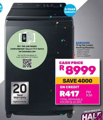 Game SAMSUNG 19 kg Top Loader Washing Machine offer