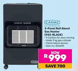 Game 3-Panel Roll About Gas Heater (943-BLACK) offer