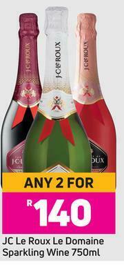 Game Jc Le Roux Le Domaine Sparkling Wine-For Any 2 x 750ml offer
