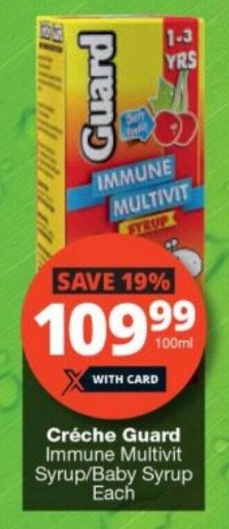 Creche Guard Immune Multivit Syrup/Baby Syrup Each offer at Checkers