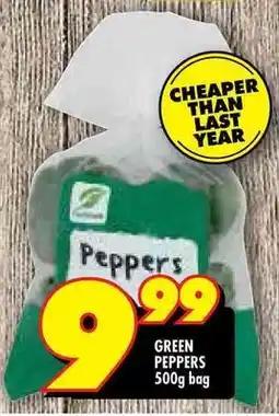 Shoprite GREEN PEPPERS 500g bag offer