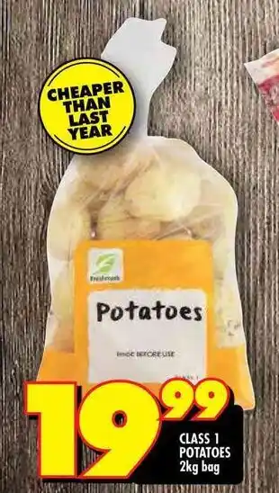 Shoprite CLASS 1 POTATOES 2kg bag offer