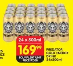 Shoprite PREDATOR GOLD ENERGY DRINK 24x500ml offer