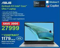 Incredible Connection ASUS Zenbook S13 Intel Core Ultra 7 Laptop offer