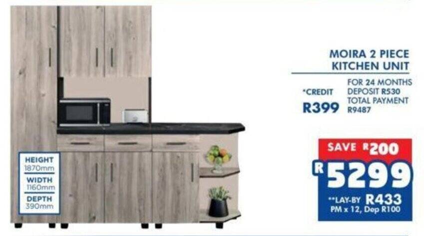 MOIRA 2 PIECE KITCHEN UNIT offer at Russells