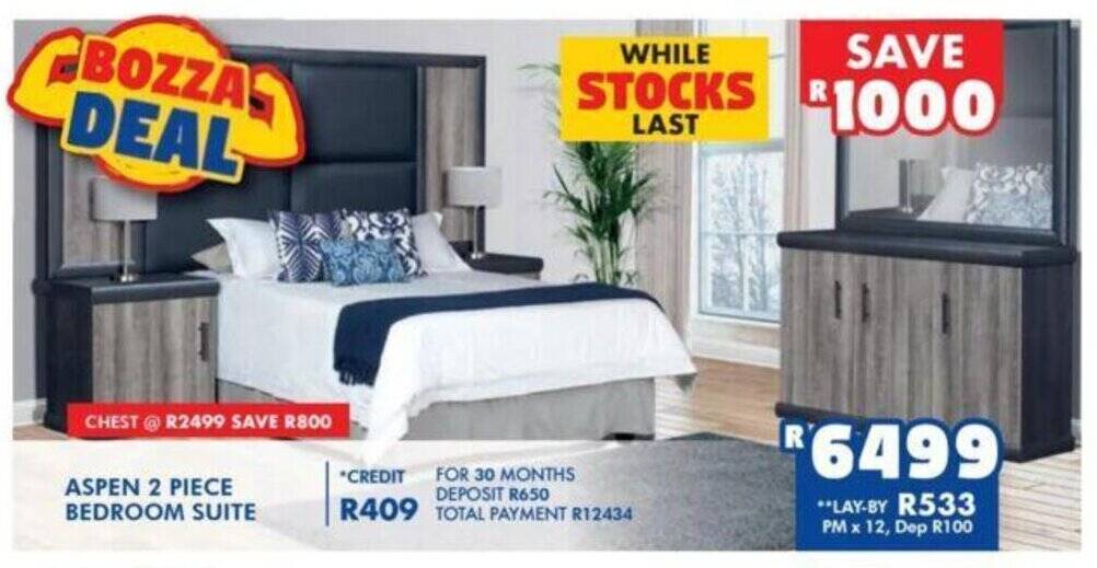 ASPEN 2 PIECE BEDROOM SUITE offer at Russells