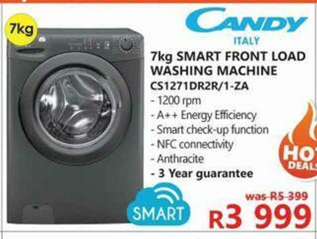 Candy Italy 7kg Smart Front Load Washing Machine CS1271DR2R/1ZA