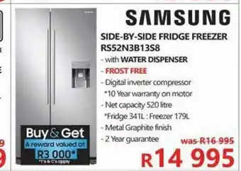 Tafelberg Furnishers Samsung - Side-By-Side Fridge Freezer - RS52N3B13S8 offer