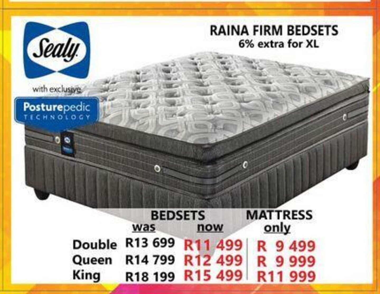 Sealy Raina Firm Bedsets Queen offer at Tafelberg Furnishers