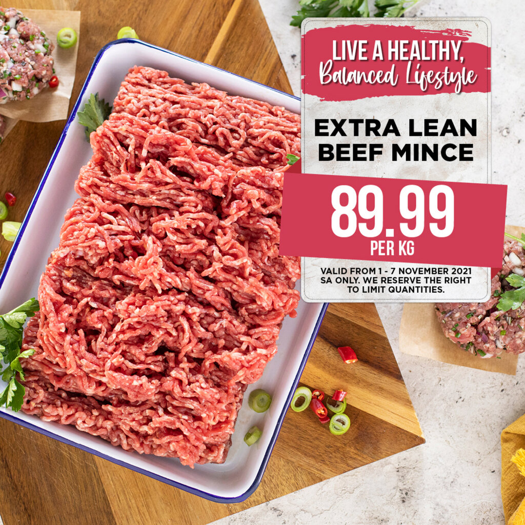 Extra Lean Beef Mince per kg offer at Food Lover's Market