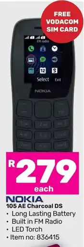 Game NOKIA 105 AE Charcoal DS offer