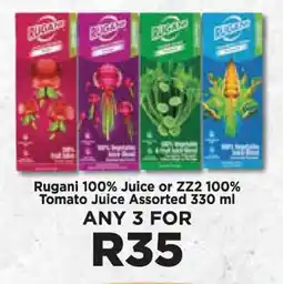 Food Lover's Market Rugani 100% Juice or ZZ2 100% Tomato Juice Assorted 330 ml offer