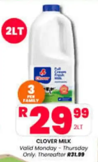 Take 'n Pay CLOVER MILK offer