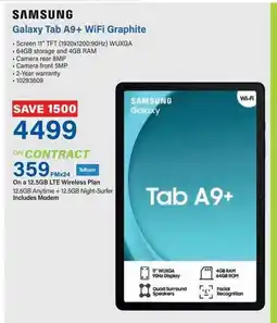 Incredible Connection SAMSUNG Galaxy Tab A9+ WiFi Graphite offer
