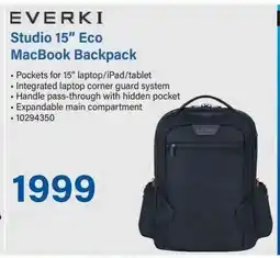 Incredible Connection EVERKI Studio 15" Eco MacBook Backpack offer