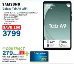 Incredible Connection SAMSUNG Galaxy Tab A9 WiFi offer