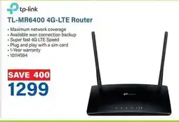 Incredible Connection TL-MR6400 4G-LTE Router offer