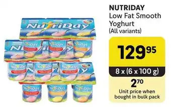 Makro NUTRIDAY Low Fat Smooth Yoghurt (All variants) offer