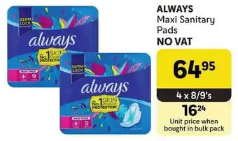 Makro ALWAYS Maxi Sanitary Pads offer