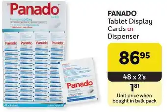 Makro PANADO Tablet Display Cards or Dispenser offer