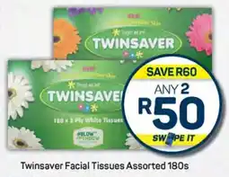 Pick n Pay Hypermarket Twinsaver Facial Tissues Assorted 180s offer