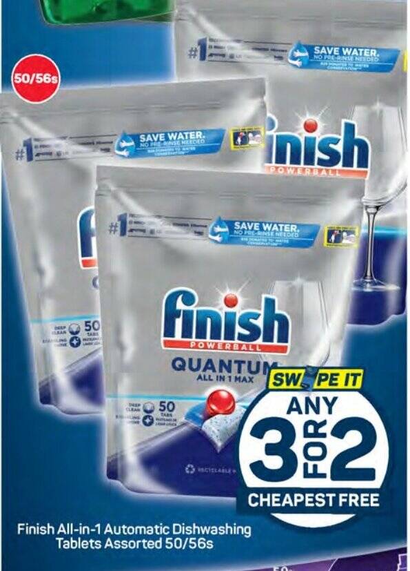 Finish Allin1 Automatic Dishwashing Tablets Assorted 50/56s offer at Pick n Pay Hypermarket