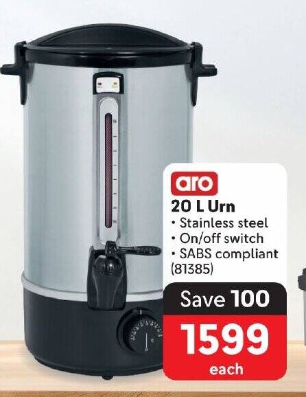 20 L Urn offer at Makro