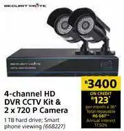 Builders Warehouse Securitymate 4 Channel HD DVR CCTV Kit & 2 x 720P Camera offer